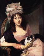 Portrait of Sophia Dumergue holding a cat, Johann Zoffany